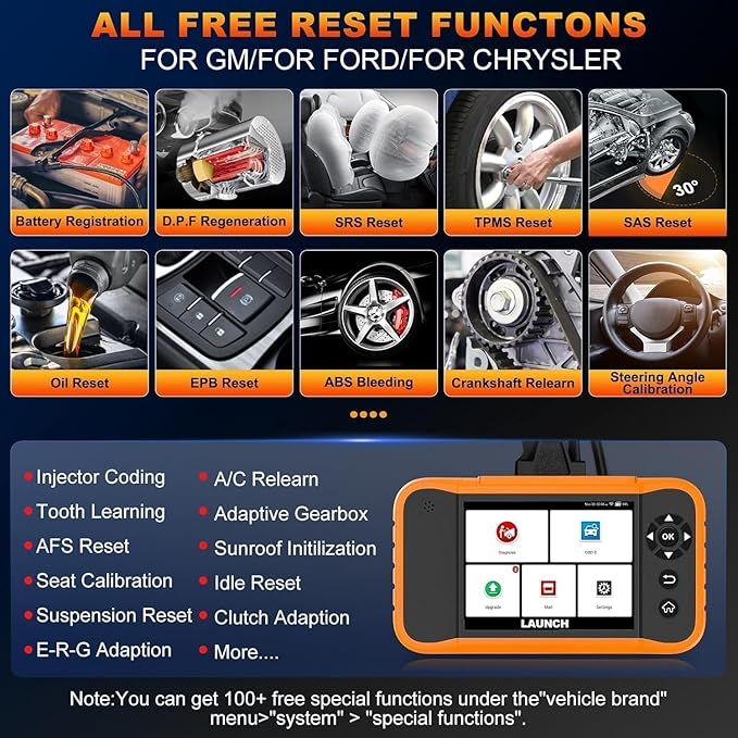 LAUNCH Creader Elite 2.0 FGC OBD2 Scanner,ECU Code, Bi-Directional Scan Tool for Ford, for GM, for Chrysler,100+ Reset, Full System Diagnose, FCA AUTOAUTH, AUTOVIN, Lifetime Free Update