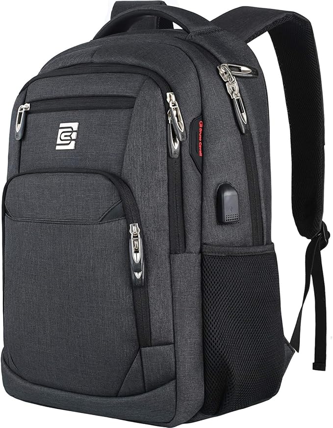 Volher Laptop Backpack,Business Travel Anti Theft Slim Durable Laptops Backpack,Water Resistant College Computer Bag for Women & Men Fits 15.6 Inch Laptop and Notebook - Black