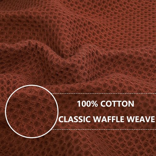 Homaxy 100% Cotton Dish Cloths - Ultra Soft, Absorbent & Quick Drying | 12x12 Inches, 6-Pack, Rust