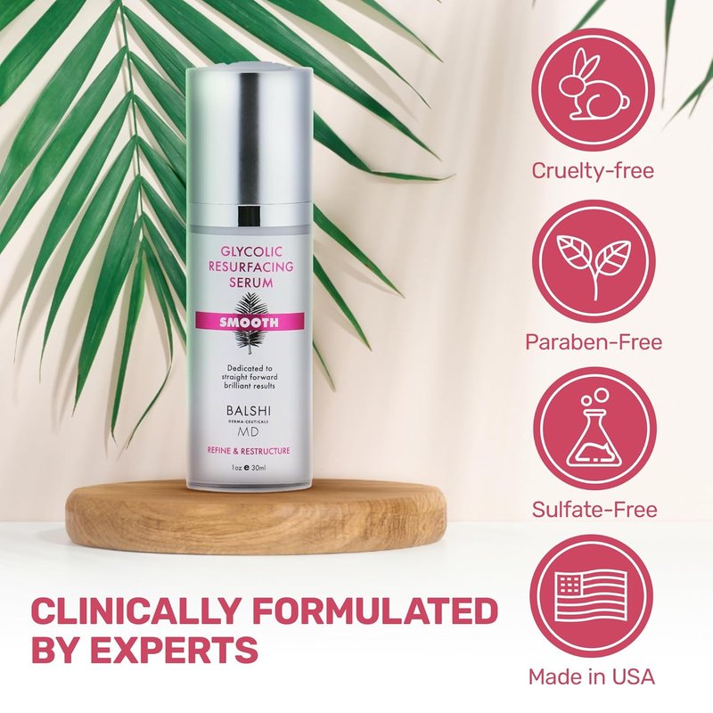 Glycolic & Lactic Acid Resurfacing Serum - 5% Glycolic + 3% Lactic Acid, Aloe & Witch Hazel | 1oz Moisturizing Face Serum