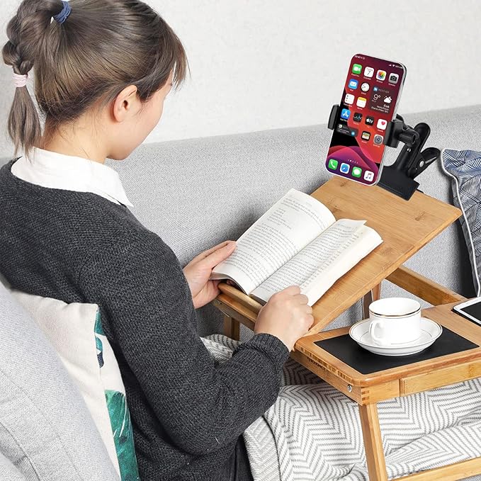 Mippko Clamp Phone Stand Holder for Guitar Head/Desk/Table/Glass/Baffle/Easel,Guitar Head Phone Mount,360°Adjustable Aluminium Alloy Arm Compatible with iPhone/Nexus/HTC/LG/Huawei/Smart Phones