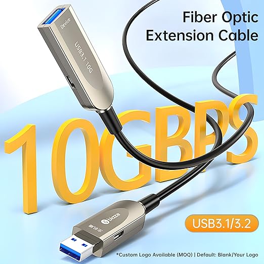 biaze Active Optical USB 3.0 Extension Cable Fiber Optic Type A Male to Female USB Extension Cord USB Extender 5Gbps Data Transfer for Webcam, Gamera, USB Hub, Keyboard, Hard Drive, Printer(65ft)