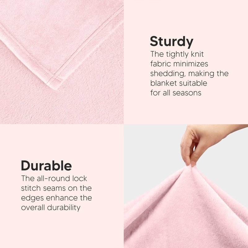 Utopia Bedding Fleece Blanket King Size Pink 300GSM Luxury Fuzzy Soft Anti-Static Microfiber Bed Blanket (90x102 Inch)