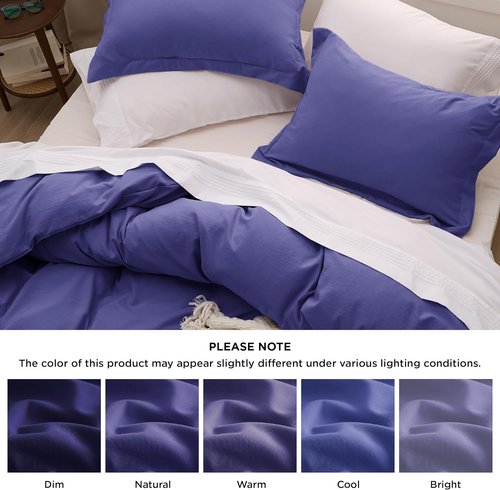Bedsure Duvet Cover Set | Skipper Blue Queen Size - Extra Soft Prewashed Cotton-Like Polyester, 3 Pieces with Zipper Closure