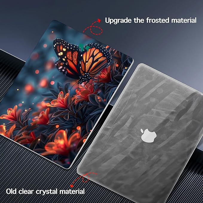 Lepeoac Case for MacBook Pro 16 inch Case 2026-2021 | M5 A3429 A3428 M4 M3 M2 M1 Pro/Max | Protective Hard Shell Laptop Cover with Screen Protector & Keyboard Cover | Butterflies Flowers