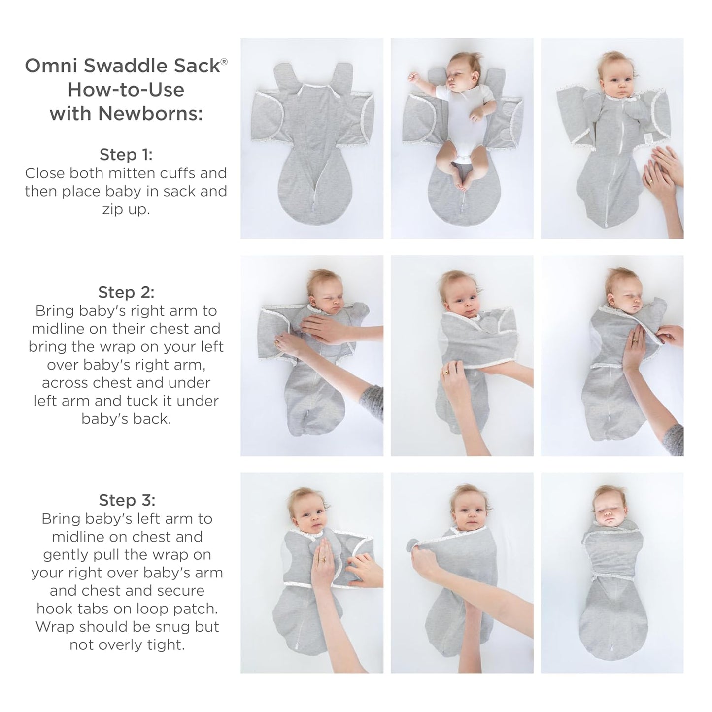 SwaddleDesigns 6-Way Omni Swaddle Sack - Arms Up Design for Newborns | Enhances Sleep, 12-18 lbs, Heathered Peach Blush