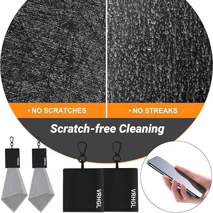 Portable Glasses Cloth Keychain,2-Sided Glasses Cleaner & Polishing Cloths Pouch,Microfiber Eye Glasses Lens Cleaning Coth Wipes Kit Pocket,Color 6X 6-Inch