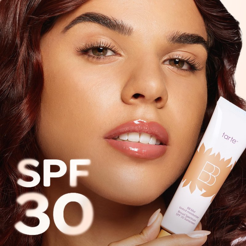 tarte BB blur tinted moisturizer Broad Spectrum SPF 30 – Medium Buildable Coverage with Natural Lightweight Matte Finish, Vegan & Cruelty-Free, full size, tan-deep