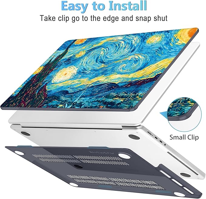 Mektron Case for 2026 M5 MacBook Pro 16 inch A3429 A3428 M4 A3403 A3186 M3 A2991 M2 A2780 M1 A2485 (2021-2025) Pro/Max with Liquid Retina XDR, Hard Shell Plastic Laptop Cover, Abstract Starry Sky