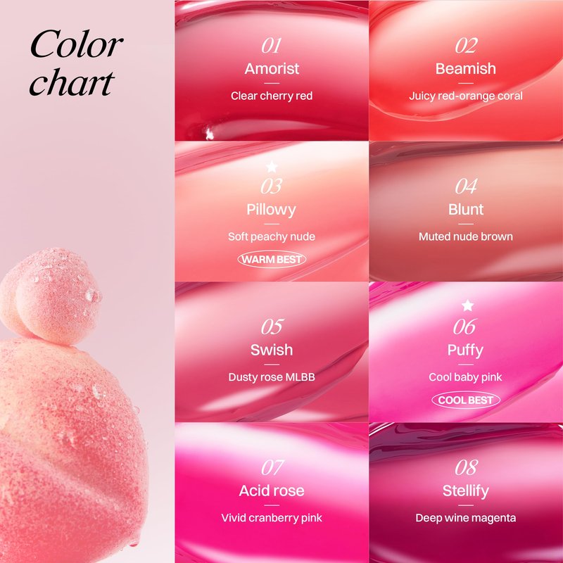 HOLIKA HOLIKA Heart Crush Bare Glaze Tint - K-Beauty Girlish & Juicy Color Lip Tint with Moisture Essence, Long-Lasting Moisture & High Shine, 0.1 fl.oz. (04 BLUNT)