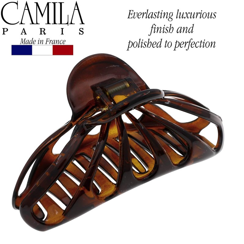 Camila Paris NV109 2PK French Hair Clip, 4 Inch Large Hair Clips for Thick Hair, Girl Big Hair Claw Clips for Long Hair, Jaw Hair Clips for Women Thick Hair Strong No-Slip Grip, Made in France