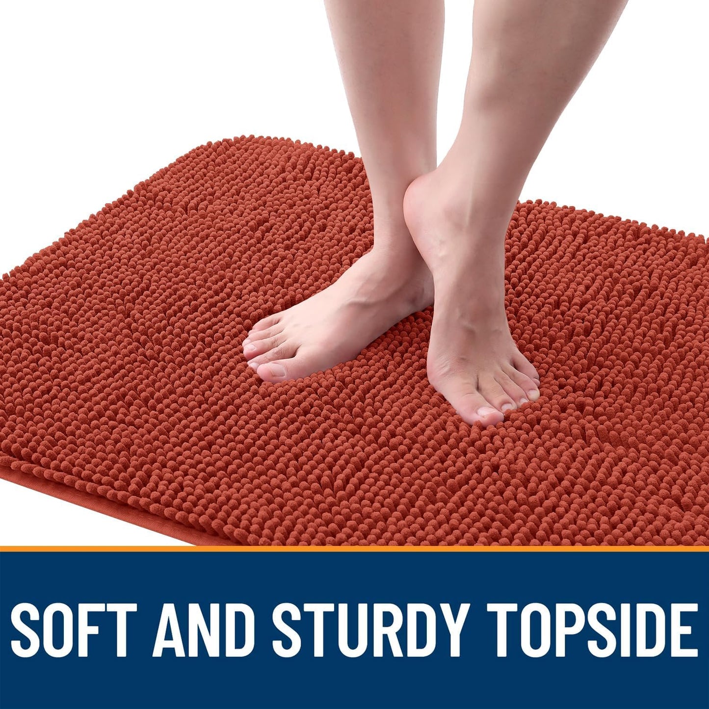 OLANLY Dog Door Mat - Absorbent Non-Slip Washable Mat for Muddy Paws | 70x35, Maple Red