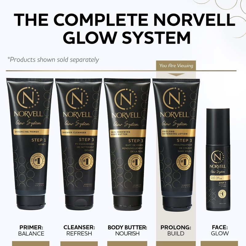 Norvell Prolong Self Tanner Color Extender Moisturizing Lotion 8.5 fl oz – Hydrating Sunless Tanning Enhancer for Longer Lasting Color, Even Fade, Smooth & Natural-Looking Fake Tan