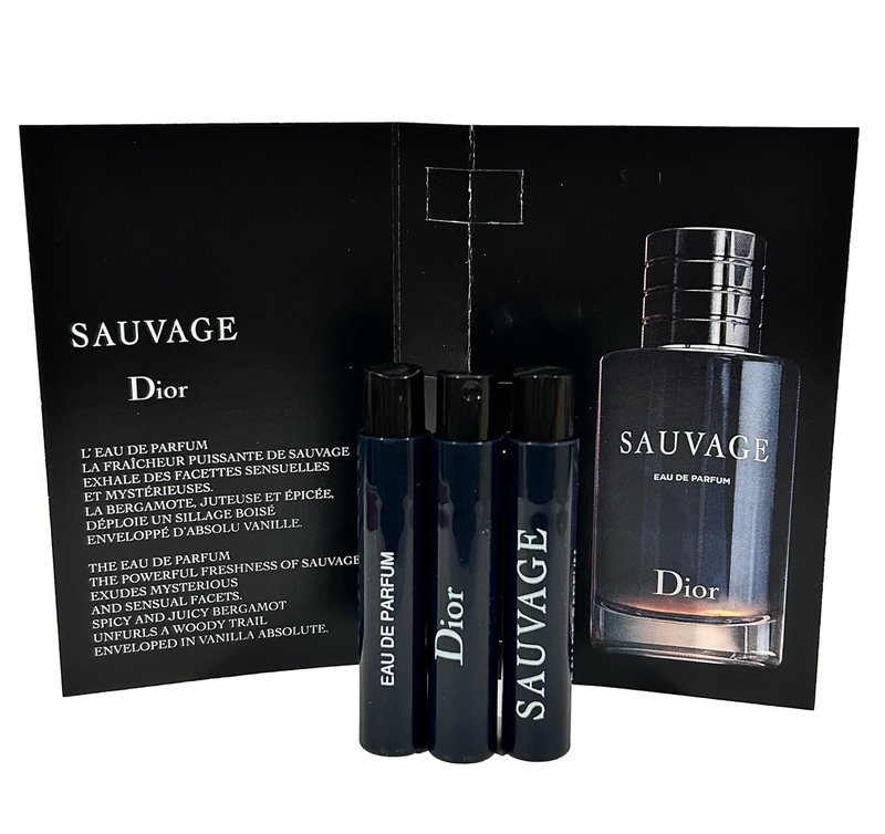 Dior Christian SAUVAGE MEN Sample Perfume EDP Vial 1 ml /0.03 oz - 3 PCS - Set of 3