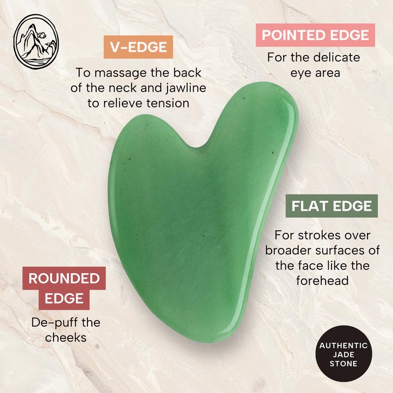 Mount Lai - The Jade Gua Sha Facial Lifting Tool | Face Sculpting Tool for Skin Care | Guasha Tool for Face and Body | Facial Massage Tools to Relieve Muscle Tension and Reduce Puffiness