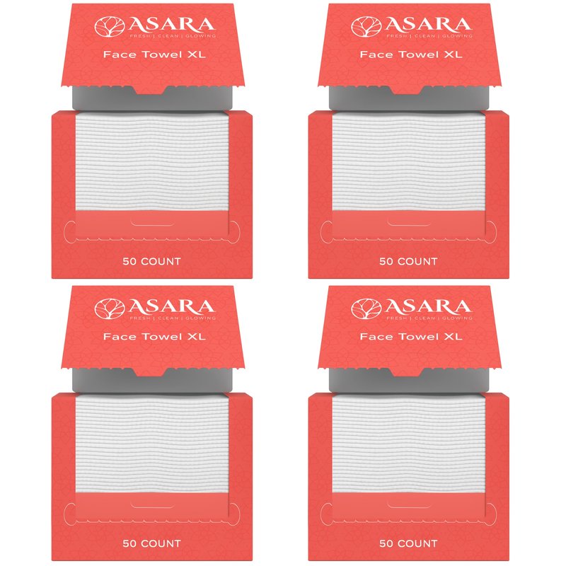 Clean Face Towels Disposable XL Facial Wipes | Add Water As a Makeup Remover | Sensitive Skin Face Towels | Organic Vegan Biodegradable - Clean Daily Towelettes | by Asara (200 Count)