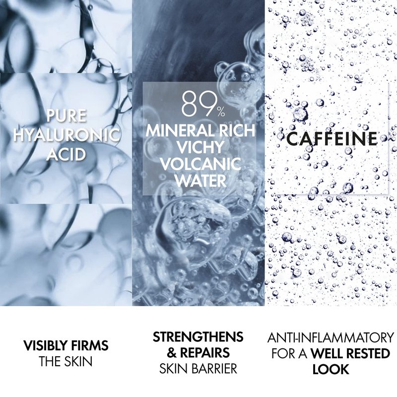 Vichy Mineral 89 Fortifying & Hydrating Daily Skin Booster, Pure Hyaluronic Acid Serum For Face, Plumps & Hydrates, Repairs Skin Barrier, Lightweight Moisturizing Gel, Fragrance Free & Oil-Free