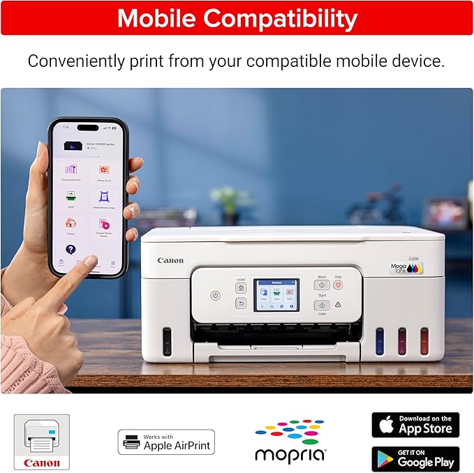 Canon Megatank G3290 All-in-One Wireless Supertank [Megatank] Printer | Print, Copy, Scan | Mobile Printing |2.7" LCD Color Touchscreen | Auto Duplex
