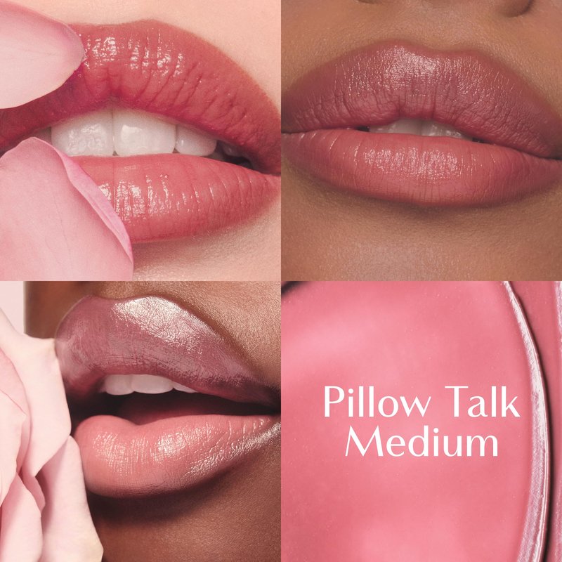 Charlotte Tilbury Pillow Talk Blush Balm Lip Tint - Long-Lasting, Buildable Sheer Tint with Peptides for Hydrated, Blushed Looking Lips - 24 HR Hydration - Pillow Talk Medium