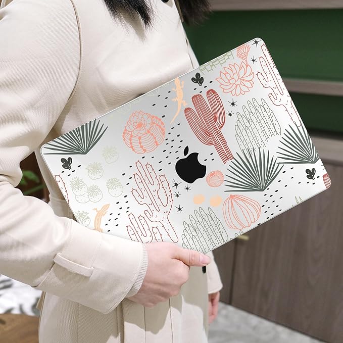 MEEgoodo for M5/M4/M3/M2 MacBook Air 15 inch Case 2026 2025 2024 2023, Case Fit Model (A3448/A3241/A3114/A2941) for MacBook Air 15.3 inch, Cacti