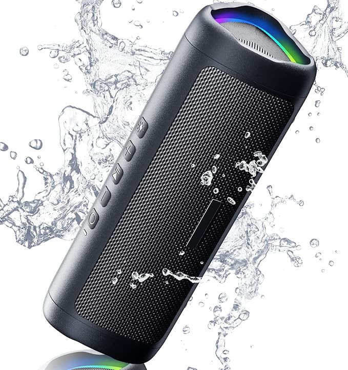 Bluetooth Speaker, 20W HD Sound, Portable Wireless, IPX5 Waterproof, Up to 24H Playtime, TWS Pairing, for Home/Party/Outdoor/Camping/Beach Essentials, Electronic Gadgets, Birthday Gift (Black)