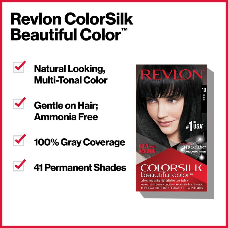 Revlon Permanent Hair Color, Permanent Hair Dye, Colorsilk with 100% Gray Coverage, Ammonia-Free, Keratin and Amino Acids, 73 Champange Blonde, 4.4 Oz (Pack of 3)