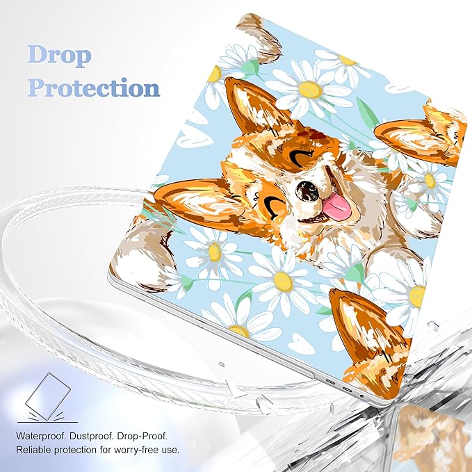 Lepeoac for MacBook Pro 16 inch Case 2019 2020 Release Model A2141, Plastic Hard Shell Cover with Keyboard Cover & Screen Protector for MacBook Pro 16 inch with Touch Bar & Touch ID, Cute Corgi Dog