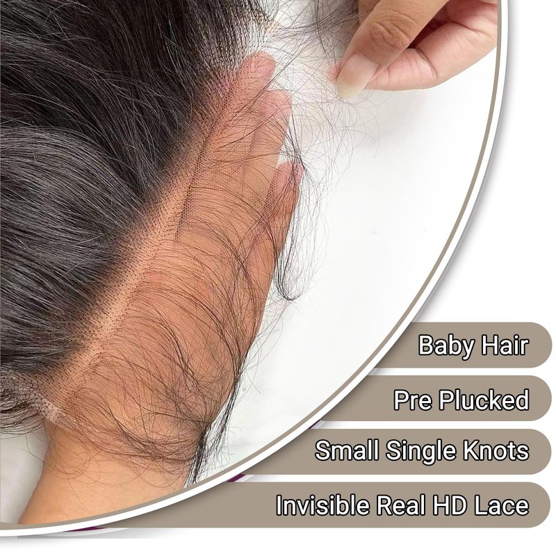 QDOMEIAI 20 Inch Real HD Lace Closure 2x6 Body Wave Human Hair – Ultra-Thin Melt Swiss Lace, Single Knot Pre-Plucked with Baby Hair