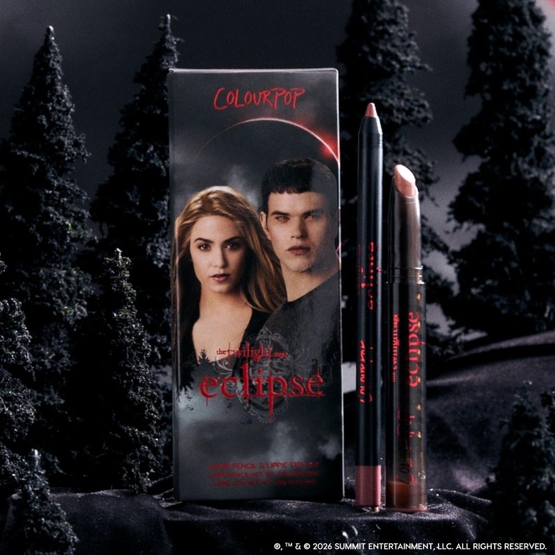 ColourPop x The Twilight Saga Eclipse Lip Kit - Pinky Nude Lip Combo with Lippie Stix Lipstick + Lippie Pencil - Long Lasting, Ultra-Pigmented Cream Finish - Opposites Attract (2 Count)