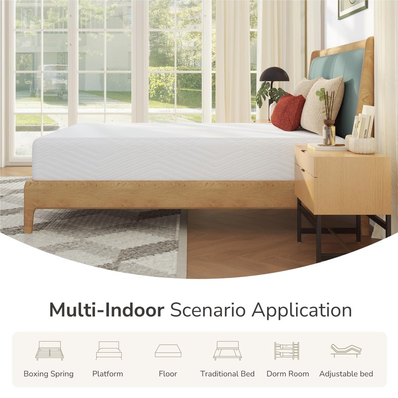 MLILY King Mattress in a Box, 10 inch Mattresses for Platform Bed Double Size Daybed, Green Tea Memory Foam Mattress for Cool Sleep & Pressure Relief, Medium