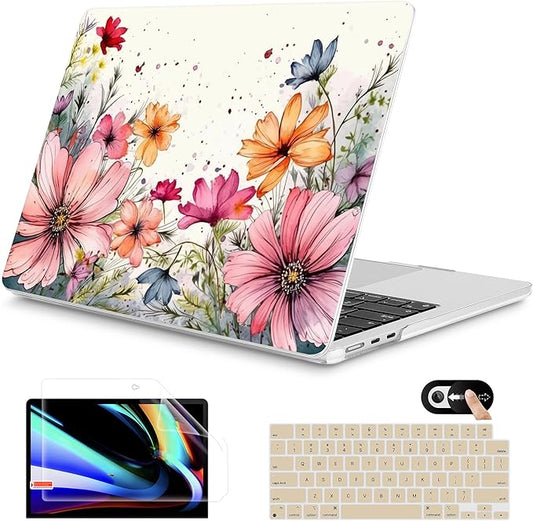 Mektron for 2026 MacBook Air 13-inch M5 Laptop Case A3449 with 13.6-inch Liquid Retina Display Fits 2025 A3240 M4 2024 A3113 M3 2023 A2681 M2 Printed Shell for MacBook Air 13.6", Colorful Floral