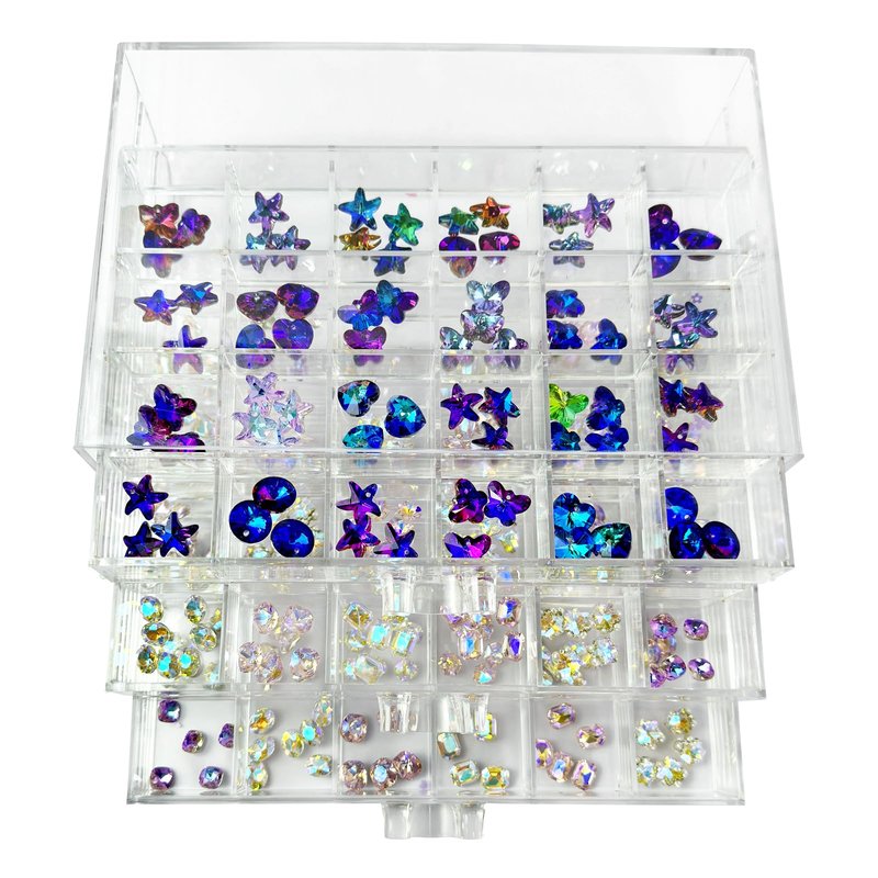 Guolich 3 Tier 72 Lattice Nail Organizers and Storage Clear Acrylic Nail Jewellery Accessories Storage Case Holder Shelves Display Rack Stand for Painted Glue,Brushed Glue,Carving Glue Nail Table