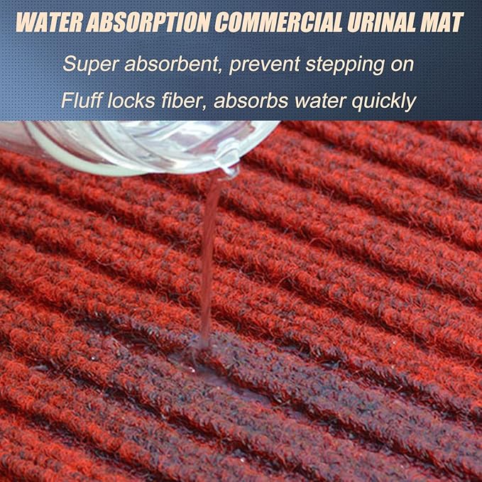 Restroom Non-Slip Urinal Floor Mats, Water Absorption Urinal Mat Bathroom Urinal Floor Pads, Reusable/Washable Toilet Floor Mat, Commercial and Residential Floor Protection Urinal Pee Pad