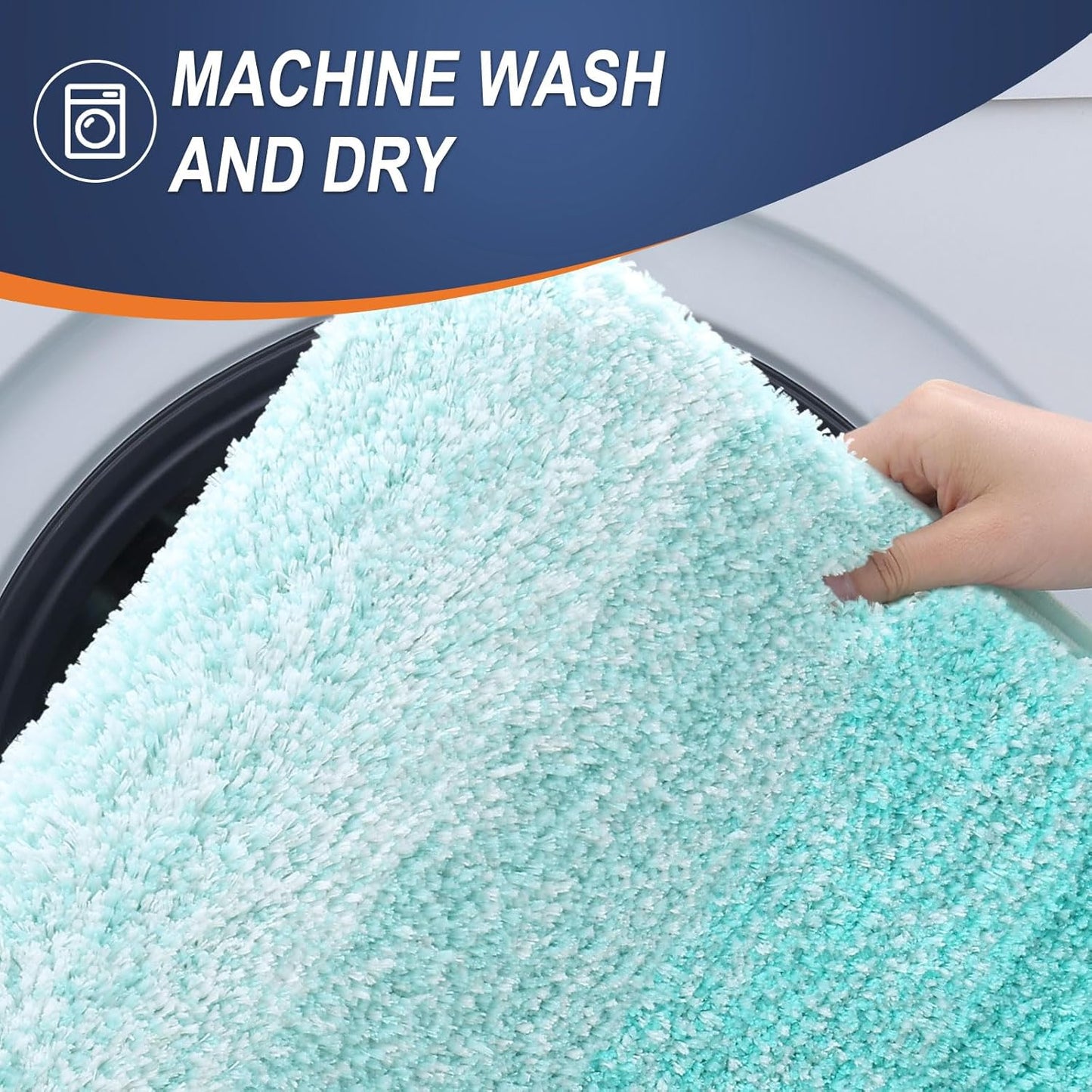 OLANLY Bathroom Runner Rugs - Extra Soft Microfiber Mat 47x24 | Quick Dry, Washable, Teal Color