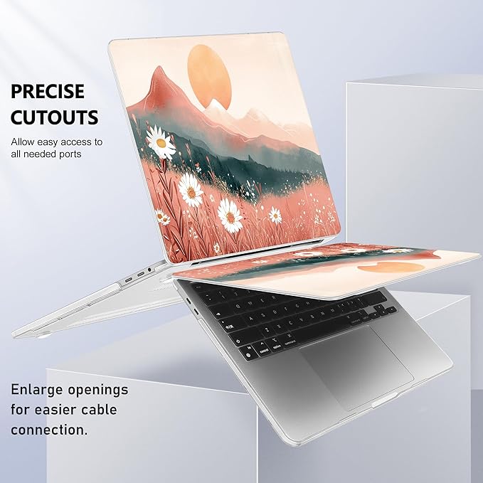 Lepeoac for MacBook Pro 16 inch Case 2019 2020 Release Model A2141, Plastic Hard Shell Cover with Keyboard Cover & Screen Protector for MacBook Pro 16 inch with Touch Bar & Touch ID, Mountains