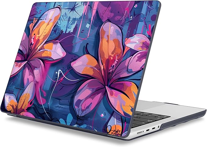 Mektron Case for 2026 M5 MacBook Pro 16 inch A3429 A3428 M4 A3403 A3186 M3 A2991 M2 A2780 M1 A2485 (2021-2025) Pro/Max with Liquid Retina XDR, Hard Shell Plastic Laptop Cover, Graffiti Flower