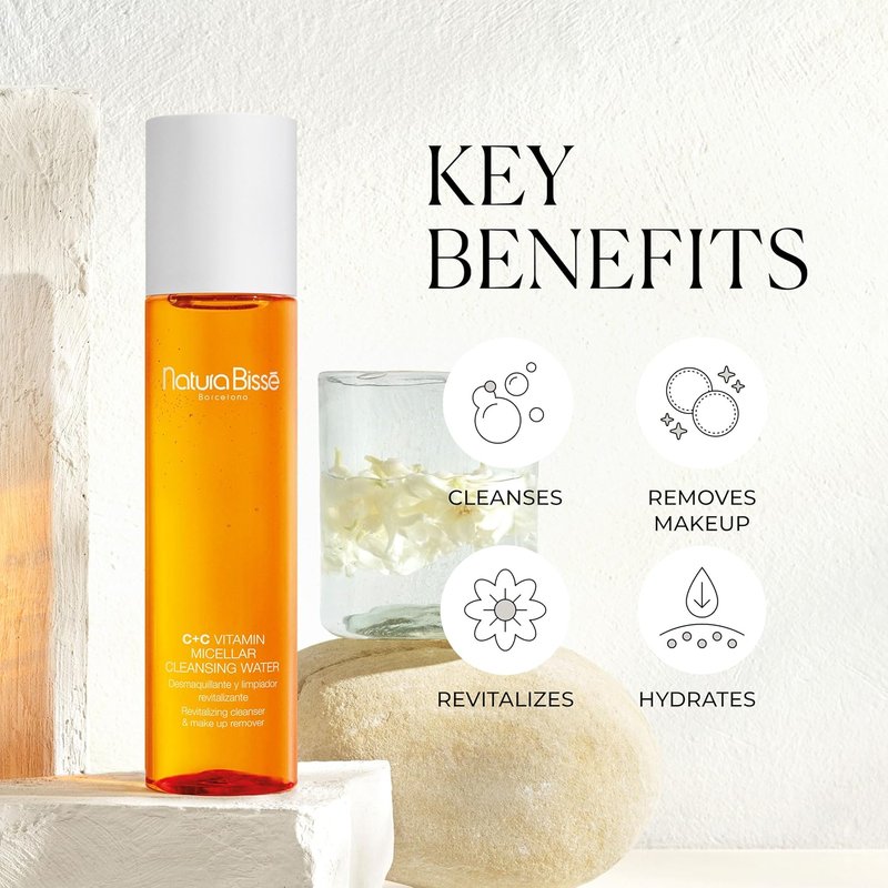 Natura Bissé C+C Vitamin Micellar Cleansing Water - Revitalizing Makeup Remover & Hydrating Cleanser | 7 Oz