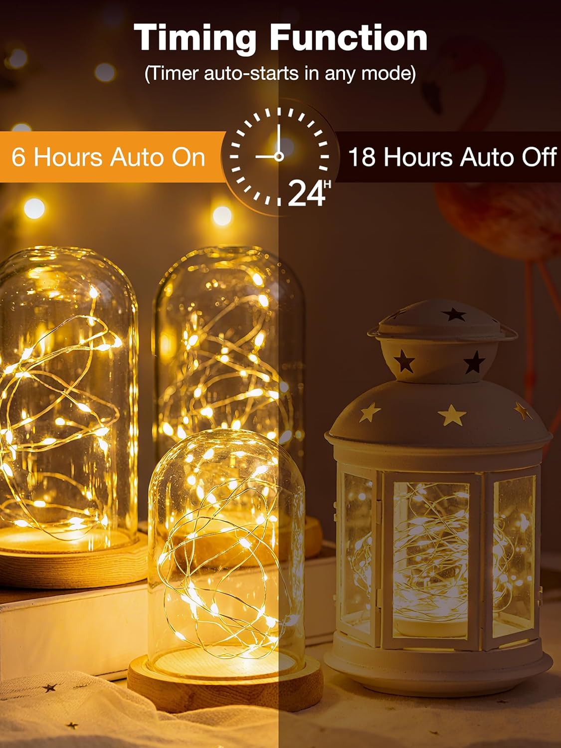 Skiennix 12-Pack Fairy Lights - 7ft 20 LED Twinkle String Lights with Timer | Battery Operated Warm White Decor for Christmas Trees & Parties