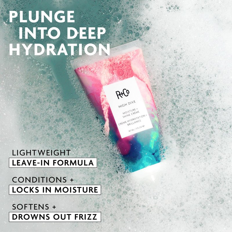 R+Co High Dive Moisture and Shine Crème | Deep Hydration + Softens + Eliminates Frizz | Vegan + Cruelty-Free | 5 Oz