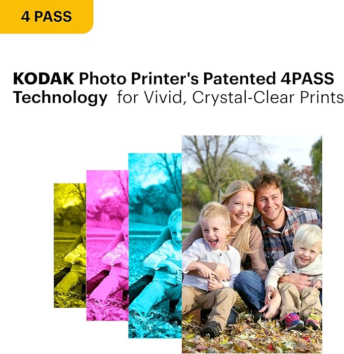KODAK Dock Plus 4x6'' Photo Printer, 10 Sheets, Docking & Bluetooth Smartphone Printer for iPhone & Android, Instant Color Prints, 4PASS Dye Sublimation