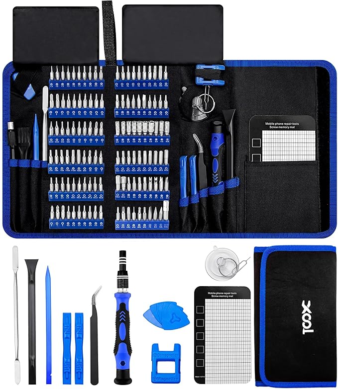 XOOL 140-in-1 Precision Screwdriver Set for Electronics Repair with 120 Magnetic Cr-V Bits, Electronics Tool Kit for Macbook, iPhone, Laptop, PC, Game Console, Tablet