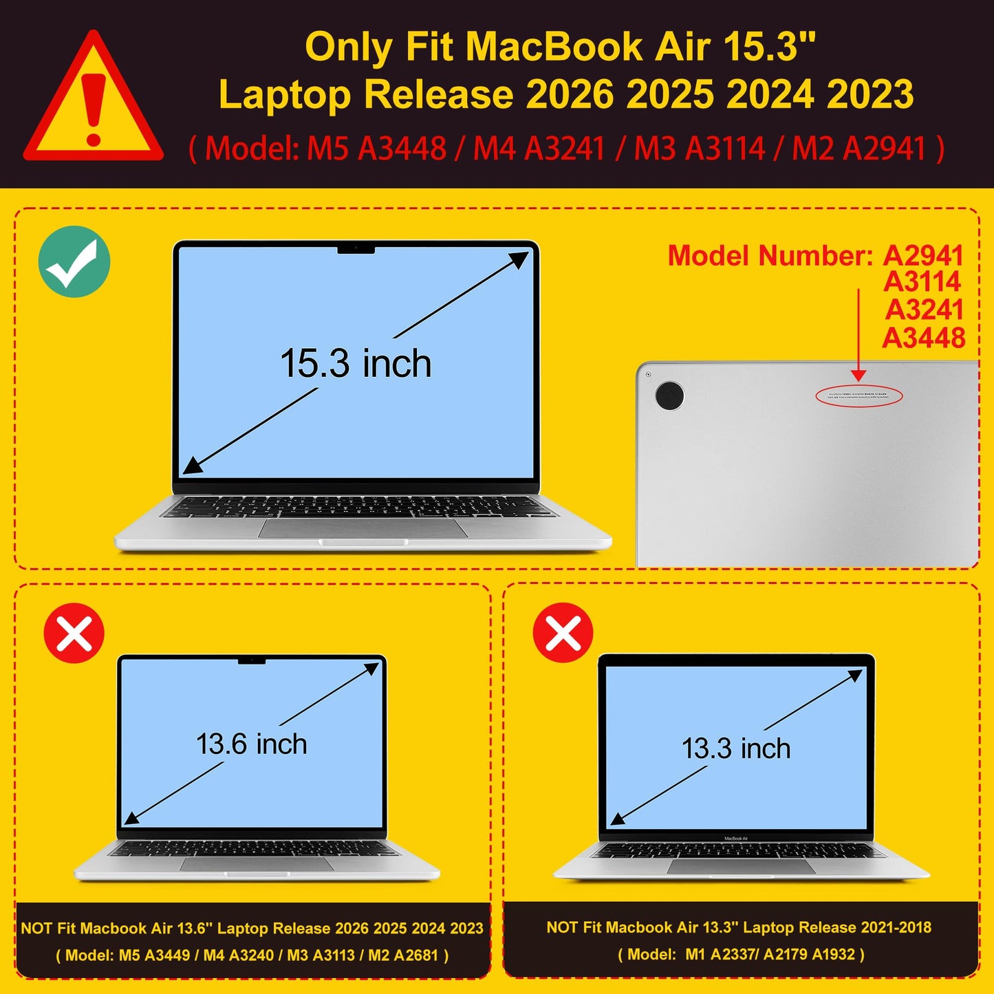 Mektron Case for 2026 MacBook Air 15 INCH M5 A3448 Compatible with M4 A3241 /M3 A3114 /M2 A2941 Printed Plastic Hard Shell Cover with 15.3" Liquid Retina Display Touch ID- Heart Art