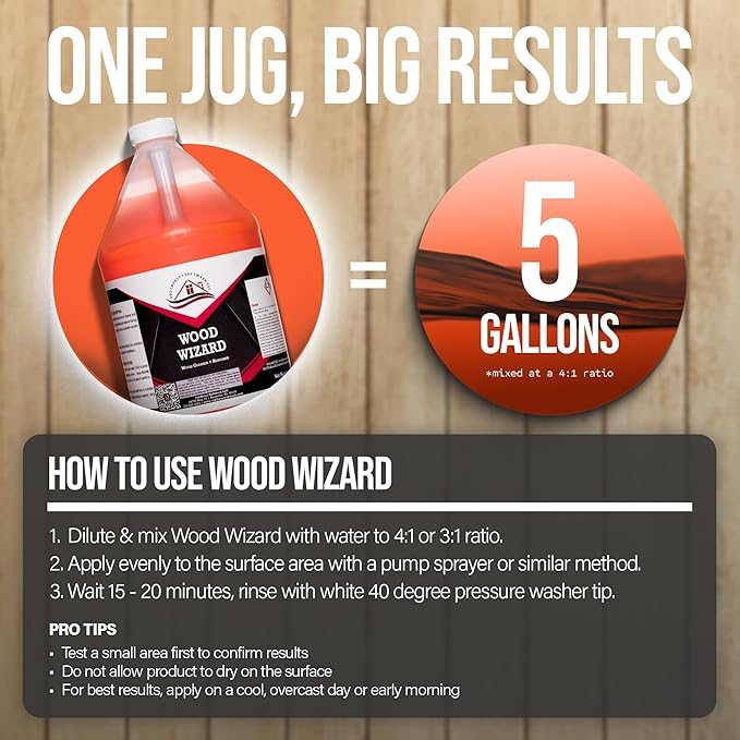 Wood Wizard RevivePro Cleaner: Elevate Your Deck and Fence Wood's Natural Charm with SESW's Premium Care Solution (5)