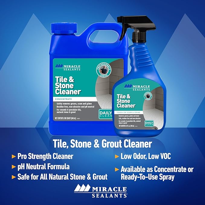Miracle Sealants Tile & Stone Cleaner for Natural Stone, Tile & Grout, pH Neutral, 32 oz, 6 Pack