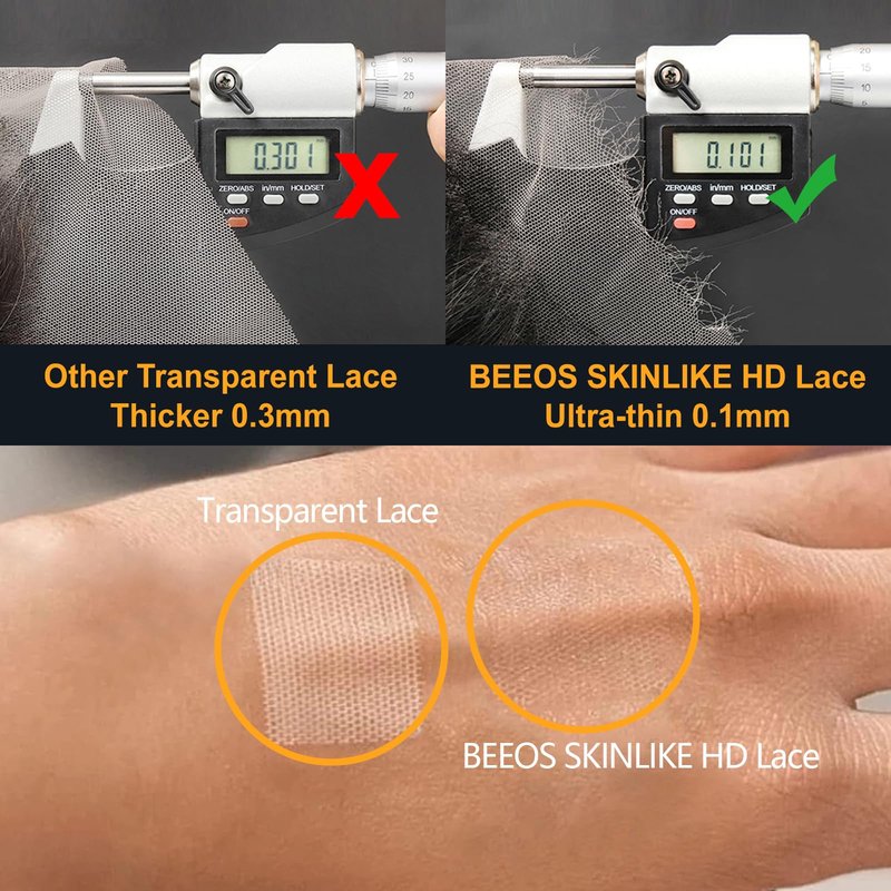 BEEOS 5x5 Skinlike Real HD Lace for Wig Making 1 Pieces, 0.1mm Ultra-thin Swiss Lace Net Base for Making Closure, Wigs Accessories for Repairing Wig Cap