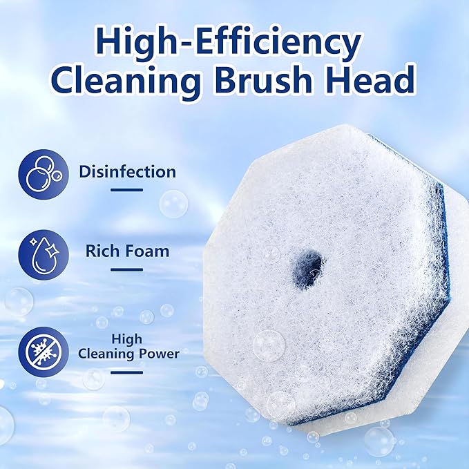 Toilet Wand Refills for Clorox, 40 Pack Disposable Toilet Brush Head with Rich Foaming, Extra Thick Refill Heads, Strong Cleaning & Deep Scrubbing Power, Disposable Toilet Cleaning System