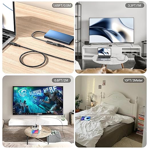 HOTUTUKI USB c Extension Cable 3.3ft, USB C 3.2 Extender Cord,USB c Male to to USB c Female Support PD 240W/5A Fast Charging, 20Gbps Sync Transfer, high Speed USB c Extension Cable