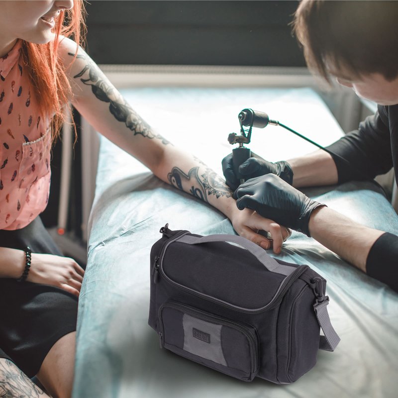 USA Gear Professional Tattoo Gun Kit Case - Strong Exterior, Adjustable Dividers - Holds Tattoo Ink Set, Machine, Needle Pen, Power Supply, & More Supplies and Equipment - Compact Case Only