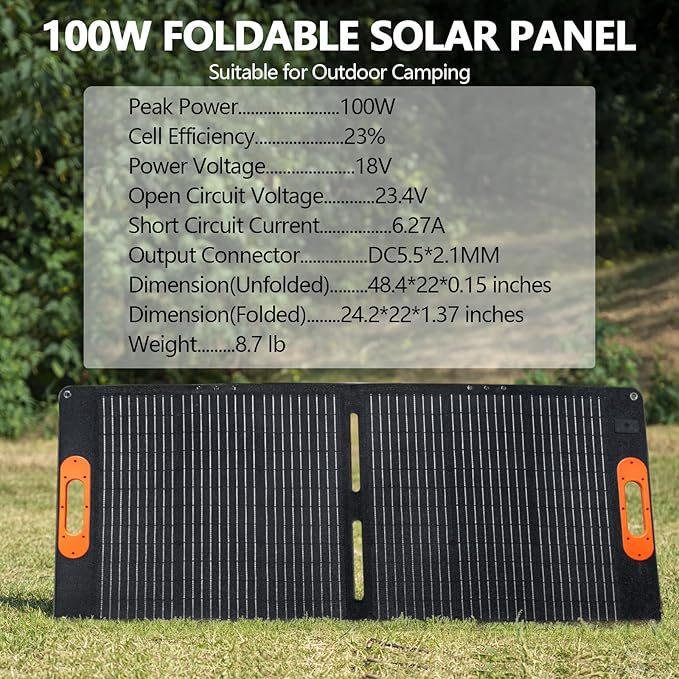 ALLWEI 300W Solar Generator with 100W Solar Panel Included, 256Wh Portable Power Station with AC Outlet USB Port, Solar Powered Battery Generator for Outdoor Camping, Home Backup, Power Outage