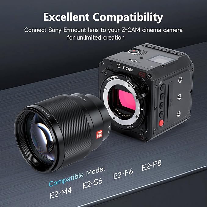 VILTROX E-T10 II Lens Mount Adapter Converter Compatible with Sony E Mount Lens to Z-CAM E2-M4 and E2-S6 Cinema Cameras
